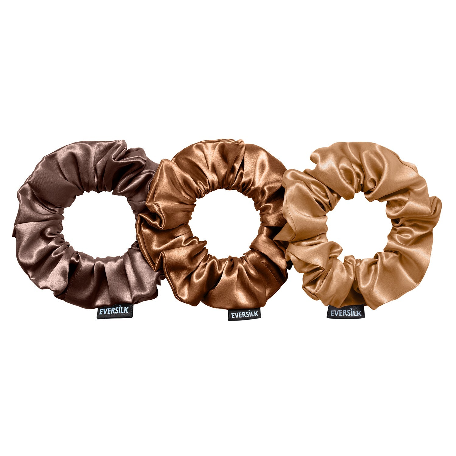 EVERSIL Scrunchies - Chocolate, Copper, Leather Brown