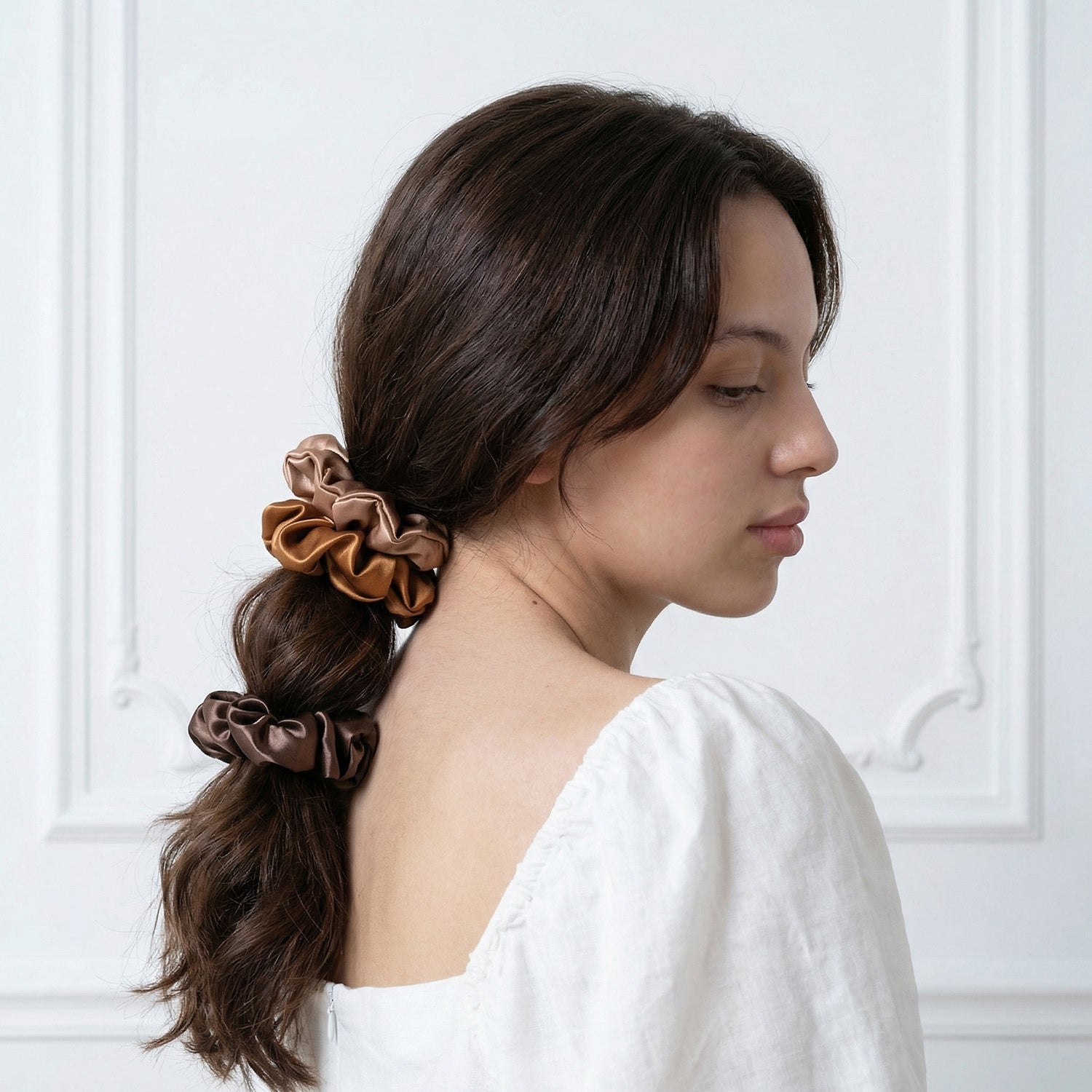 EVERSIL Scrunchies - Chocolate, Copper, Leather Brown