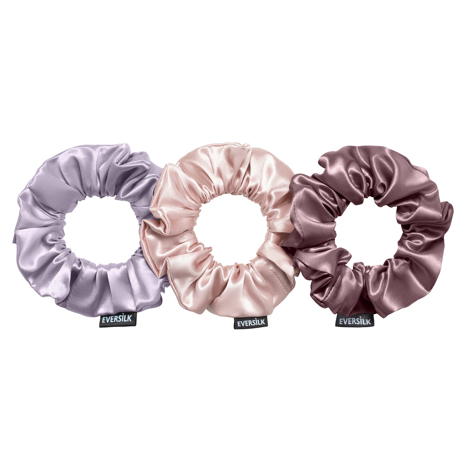 EVERSILK Scrunchies - Lotus, Lavender, Plum